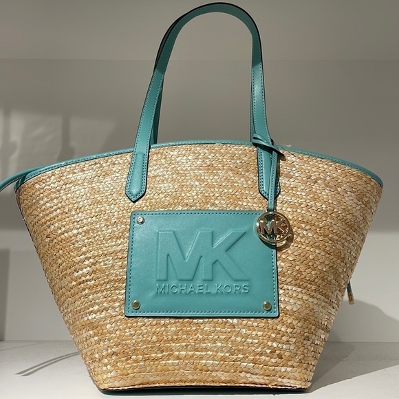 Michael Kors Kimber Large straw string tote shoulder bag - Picture 2 of 9